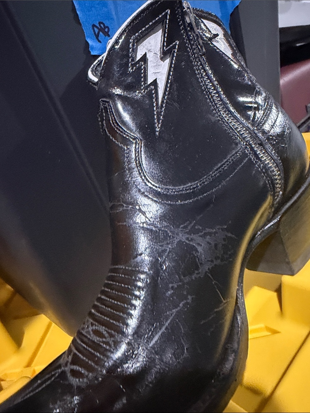 Thunderbolt Black Ankle Cowboy Boots - Picture 8 of 8